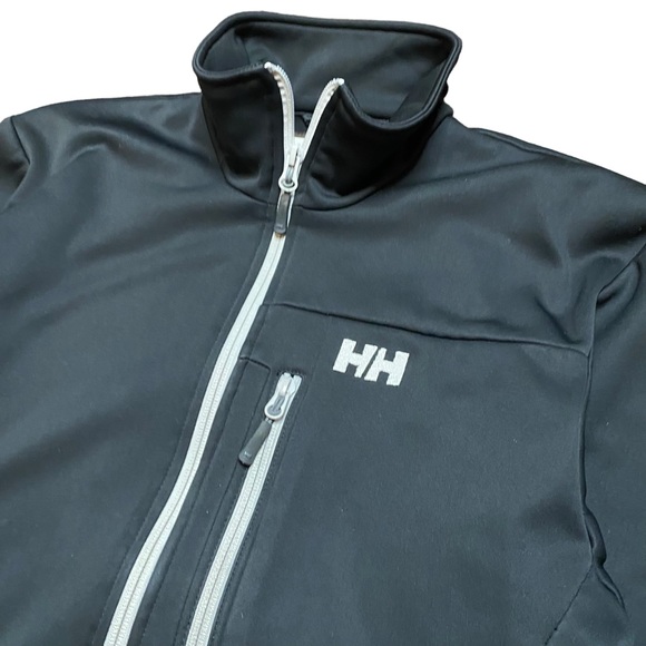 Helly Hansen Verglas Windpro Fleece Jacket Mens L Black Midlayer Hike Ski Norway - Picture 2 of 10